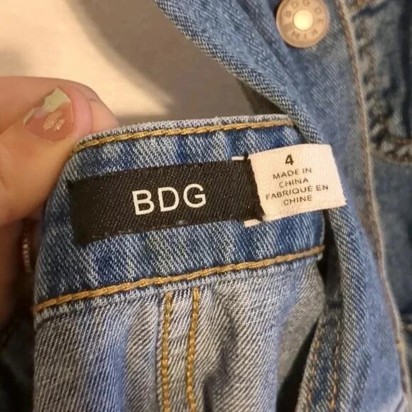 BDG denim button down overall dress size 4 - Picture 4 of 5
